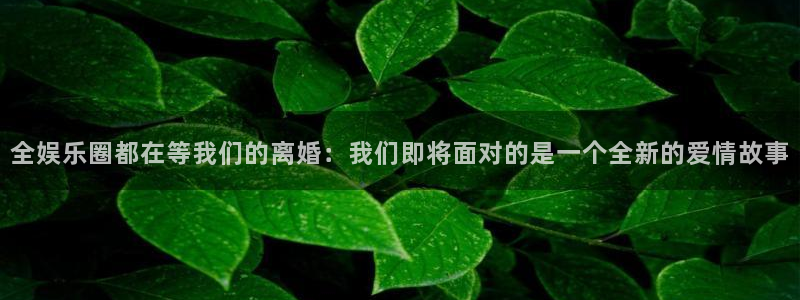 彩神5：全娱乐圈都在等我们的离婚：我们即将面对的是一个全新的爱情故事