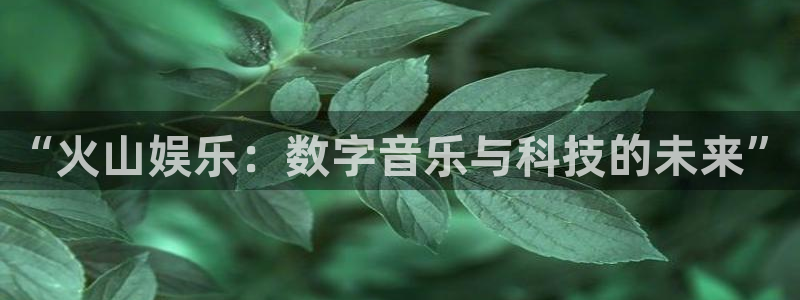 彩神集团官网：“火山娱乐：数字音乐与科技的未来”